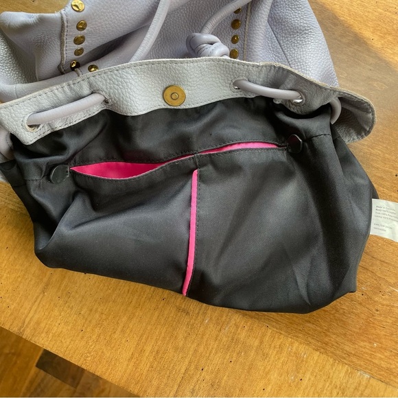 The Sak Pebble Leather Shoulder Bag with Gold Tone Stud Accents in Lavender - Picture 7 of 15